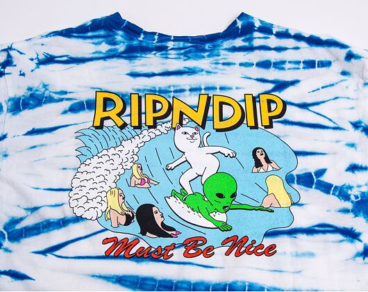 Triko RIP N DIP Hang 10 Tee Blue & White Stripe Dye