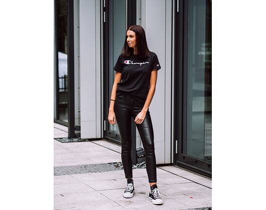 Dámské Triko Champion Crewneck T-Shirt Black 110992 KK001 NBK