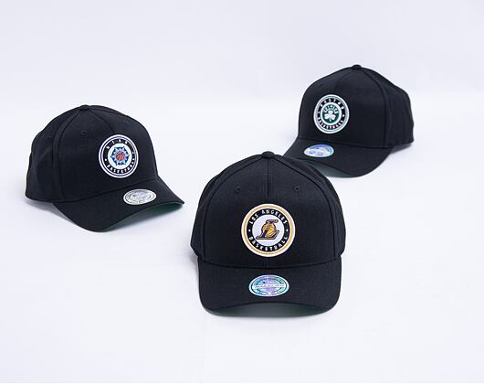 Kšiltovka Mitchell & Ness Los Angeles Lakers Black Varsity Patch 110 Snapback Black
