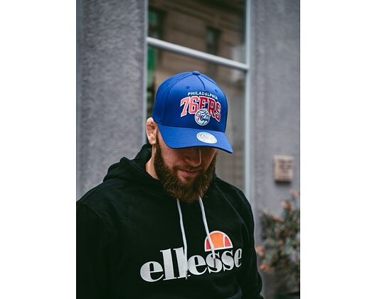 Kšiltovka Mitchell & Ness NBA Team Arch Pinch Panel 110 Philadelphia 76ers Blue Snapback