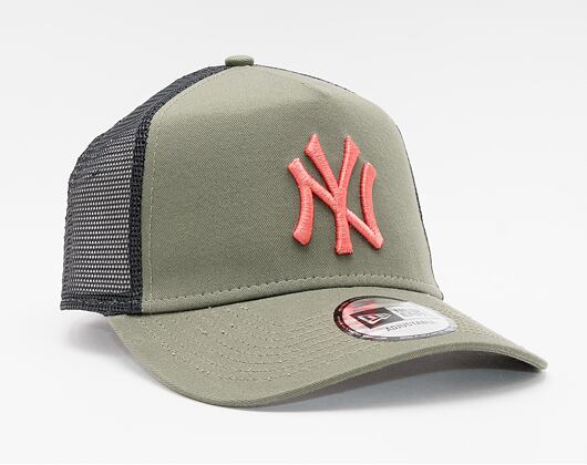 Kšiltovka New Era 9FORTY A-Frame Trucker MLB League Essential New York Yankees Snapback New Olive / 