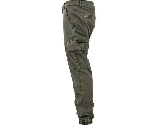 Kalhoty Urban Classic TB1435 Washed Cargo Twill Jogging Pants Olive