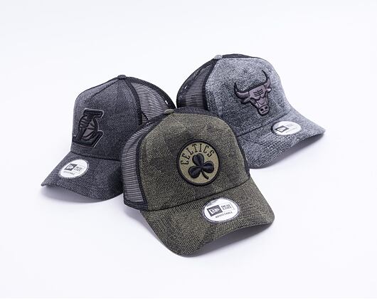 Kšiltovka New Era 9FORTY A-Frame Trucker NBA Engineered Fit Boston Celtics Snapback New Olive