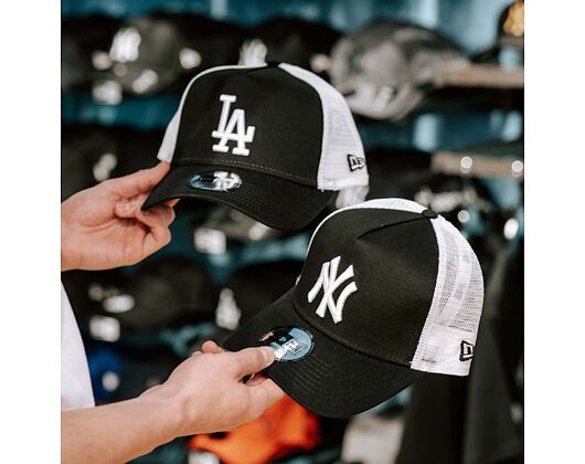 Kšiltovka New Era - MLB Clean 9FORTY Trucker - LA Dodgers - Black / White