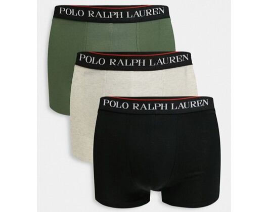 Boxerky Polo Ralph Lauren Classic Trunks 3Pack Black/Olive/Grey