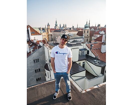 Triko Champion Crewneck T-Shirt Classic Logo White 210972 WW001 WHT