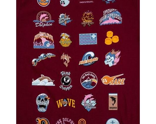 Triko Pink Dolphin Legendary Logos Tee US22111LLCU Maroon