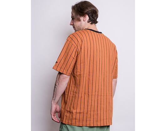 Triko New Era Oversized New York Pinstripe Tee Toffee / Black
