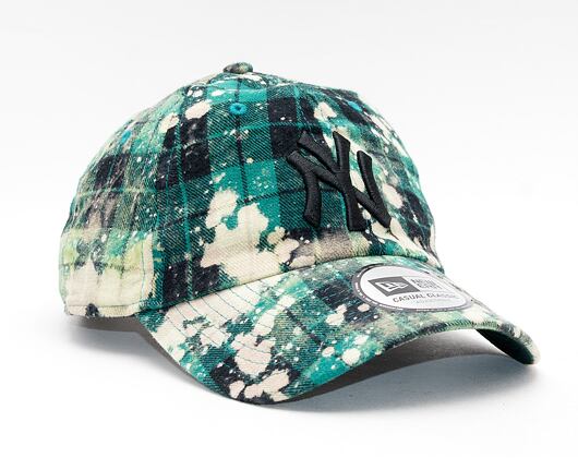 Kšiltovka New Era Casual classic MLB Wash check New York Yankees Strapback Dark Green