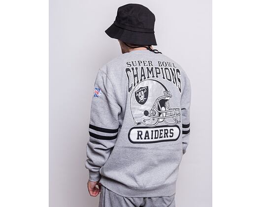 Mikina Mitchell & Ness All Over Print Fleece Crew Oakland Raiders Grey Heather