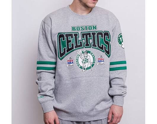 Mikina Mitchell & Ness All Over Print Fleece Crew Boston Celtics Grey Heather