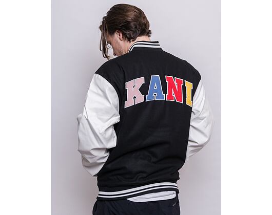 Bunda Karl Kani Og Fake Leather Block College Jacket Black/White