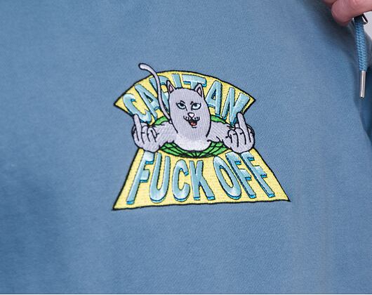 Mikina RIP N DIP Capitan Fuck Off Embroidered Hoodie RND7014 Slate