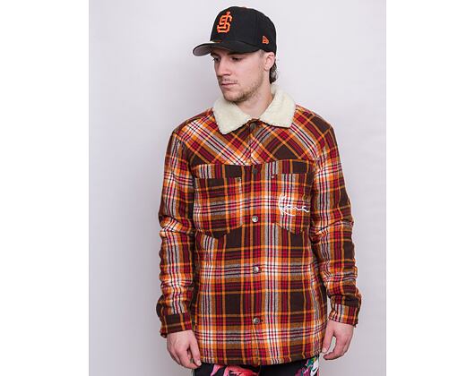 Košilobunda Karl Kani Chest Signature Flannel Shirt Jacket Dark Red
