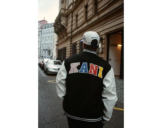 Bunda Karl Kani Og Fake Leather Block College Jacket Black/White