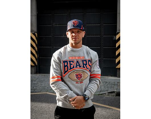 Mikina Mitchell & Ness All Over Print Fleece Crew Chicago Bears Grey Heather