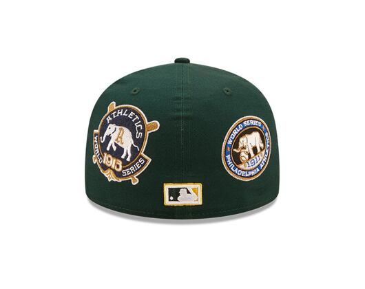 Kšiltovka New Era 59FIFTY Cooperstown Multi WS Patch Oakland Athletics Fitted Dark Green