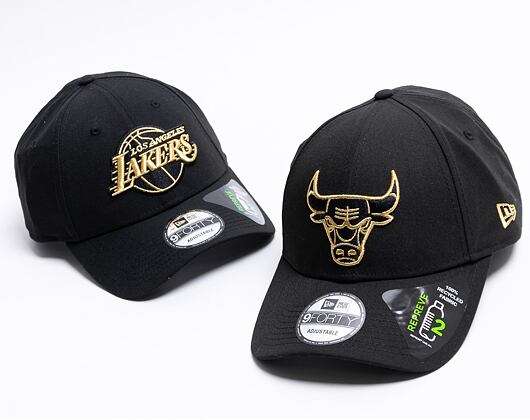 Kšiltovka New Era 9FORTY NBA Black and Gold Chicago Bulls Black