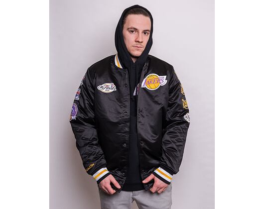 Bunda Mitchell & Ness Champ City Satin Jacket Los Angeles Lakers Black