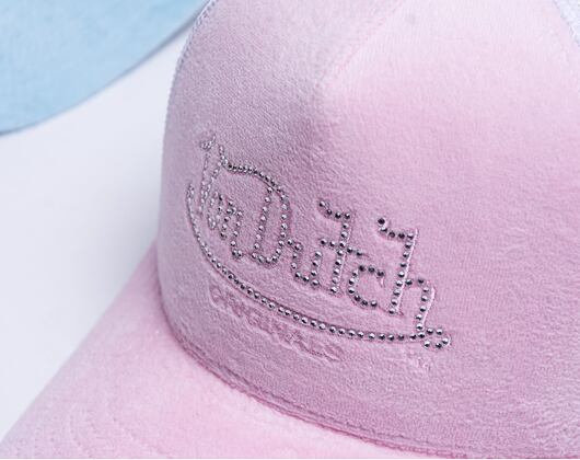 Kšiltovka Von Dutch Miami Trucker Velvet  LIGHT PINK/WHITE