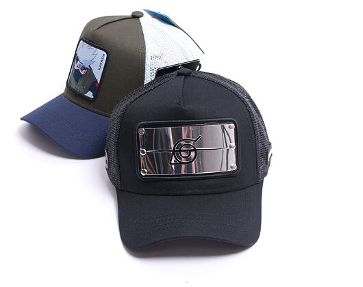 Kšiltovka Capslab - Trucker Naruto - Konoha - Black / Silver