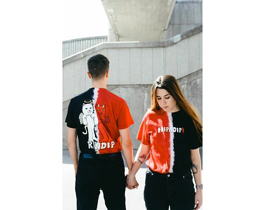 Triko Rip N Dip Angel & Devil Tee Red/Black Split Dye RND9078