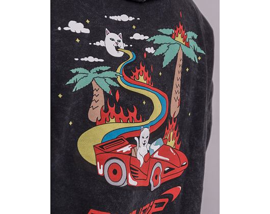 Mikina Rip N Dip Hell Racer Hoodie Black Mineral Wash RND9041