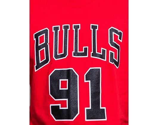 Triko Mitchell & Ness Last Dance Number 91 Tee Chicago Bulls Red
