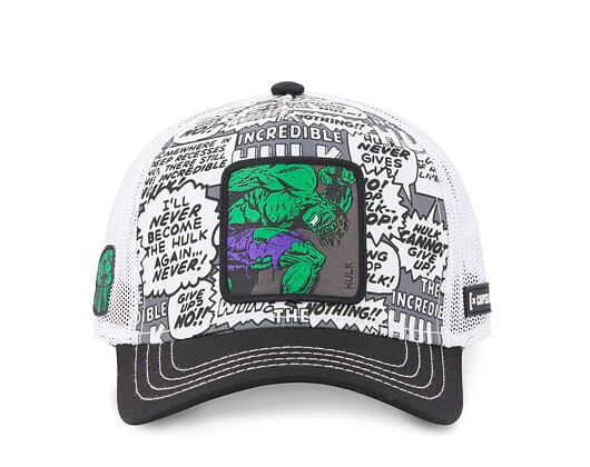 Kšiltovka Capslab Trucker - Marvel - Hulk Comic Strip - White / Black