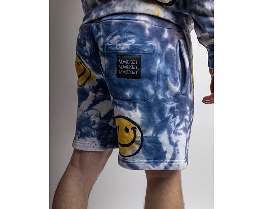 Kraťasy Market Smiley Sun Dye Yellow/Blue Tie-Die