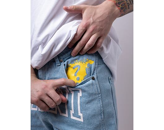 Kraťasy Karl Kani Serif Denim Shorts bleached blue