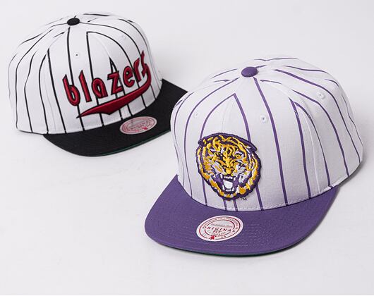 Kšiltovka Mitchell & Ness NCAA Retro Pinstripe Snapback Louisiana State University White