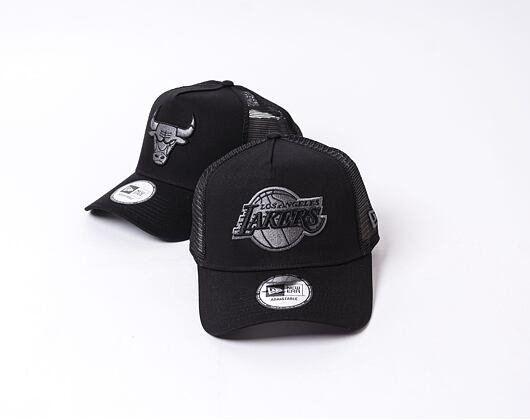 Kšiltovka New Era - NBA Black on Black 9FORTY Trucker - LA Lakers - Black