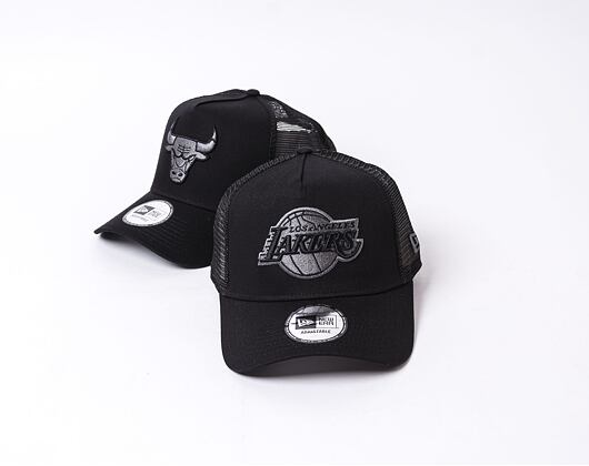 Kšiltovka New Era 9FORTY A-Frame Trucker NBA Black on Black Team Logo Los Angeles Lakers - Black