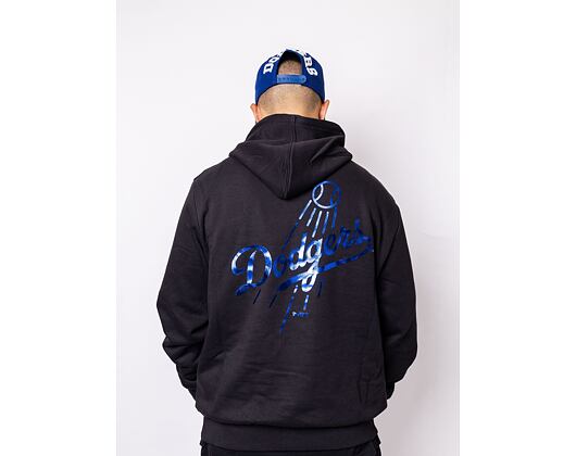 Mikina New Era MLB Foil Back Print Hoody Los Angeles Dodgers Black/Metallic Blue