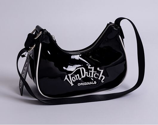 Malá kabelka Von Dutch Amy Baguette Imi Patent Black