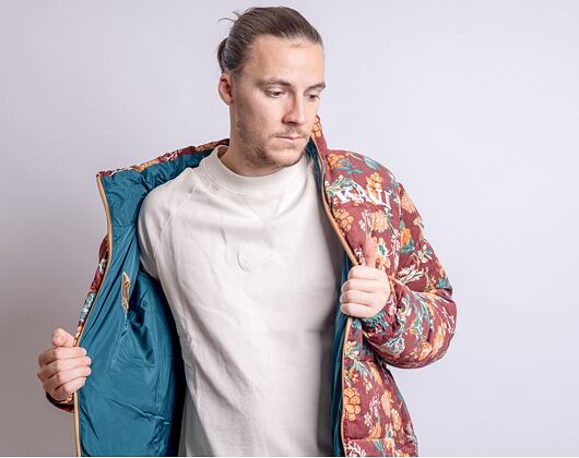 Bunda Karl Kani Retro Reversible Corduroy Flower Puffer Jacket Multicolor