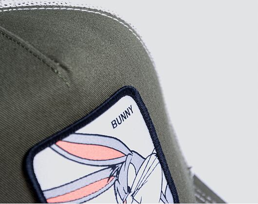 Kšiltovka Capslab - Trucker Looney Tunes - Bugs Bunny - Olive / White