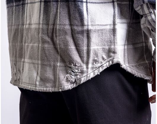 Košile Karl Kani Chest Signature Heavy washed Flannel Shirt black/white