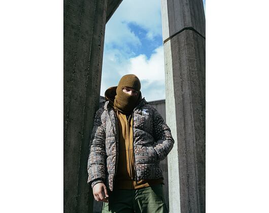 Bunda Karl Kani OG Hooded Corduroy Paisley Puffer Jacket dark taupe/ b/w