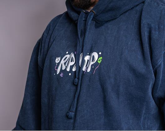 Mikina Rip & Dip Super High Hoodie Navy Mineral Wash