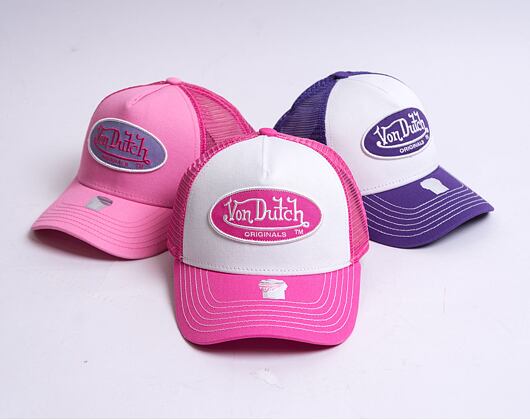 Kšiltovka Von Dutch Boston Trucker Cotton Twill White/Pink
