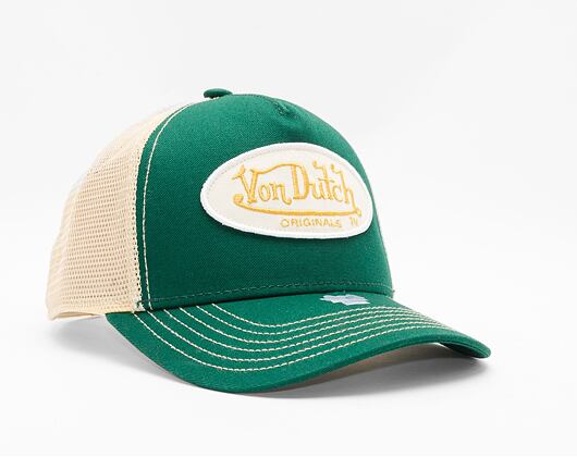 Kšiltovka Von Dutch Boston Trucker Cotton Twill Green/Tan