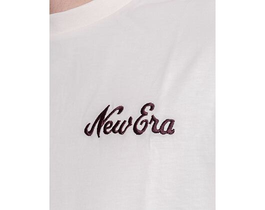 Triko New Era Oversized Back Print Graphic Tee Off White/Maroon