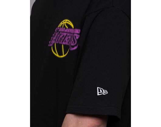 Triko New Era NBA Oversized Back Print Neon Tee Los Angeles Lakers Black/Purple