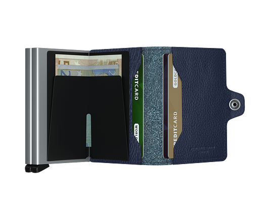 Peněženka Secrid Twinwallet Vegetable Tanned Navy-Silver