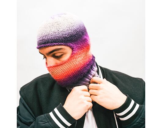 Custom made pletená Balaclava kukla - Funky Rainbow