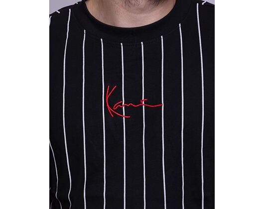 Triko Karl Kani 6030153 Small Signature Pinstripe Tee Black/White