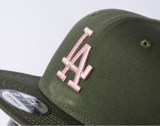 Kšiltovka New Era 9FIFTY MLB Side Patch Los Angeles Dodgers New Olive / Dirty Rose