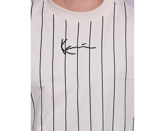 Triko Karl Kani Small Signature Pinstripe Tee light sand/black